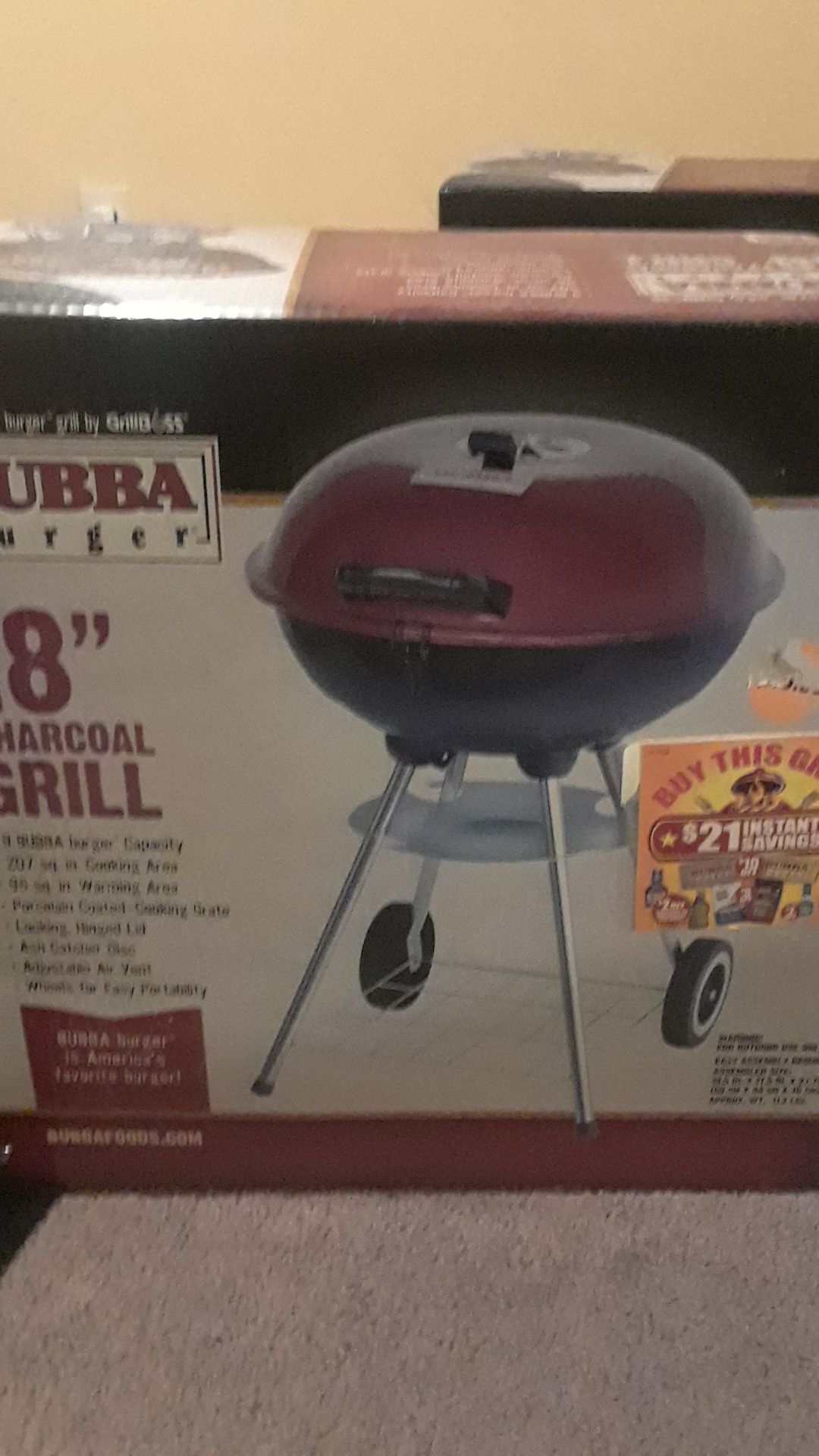 Bubba burger charcoal grill for Sale in Chicopee, MA - OfferUp