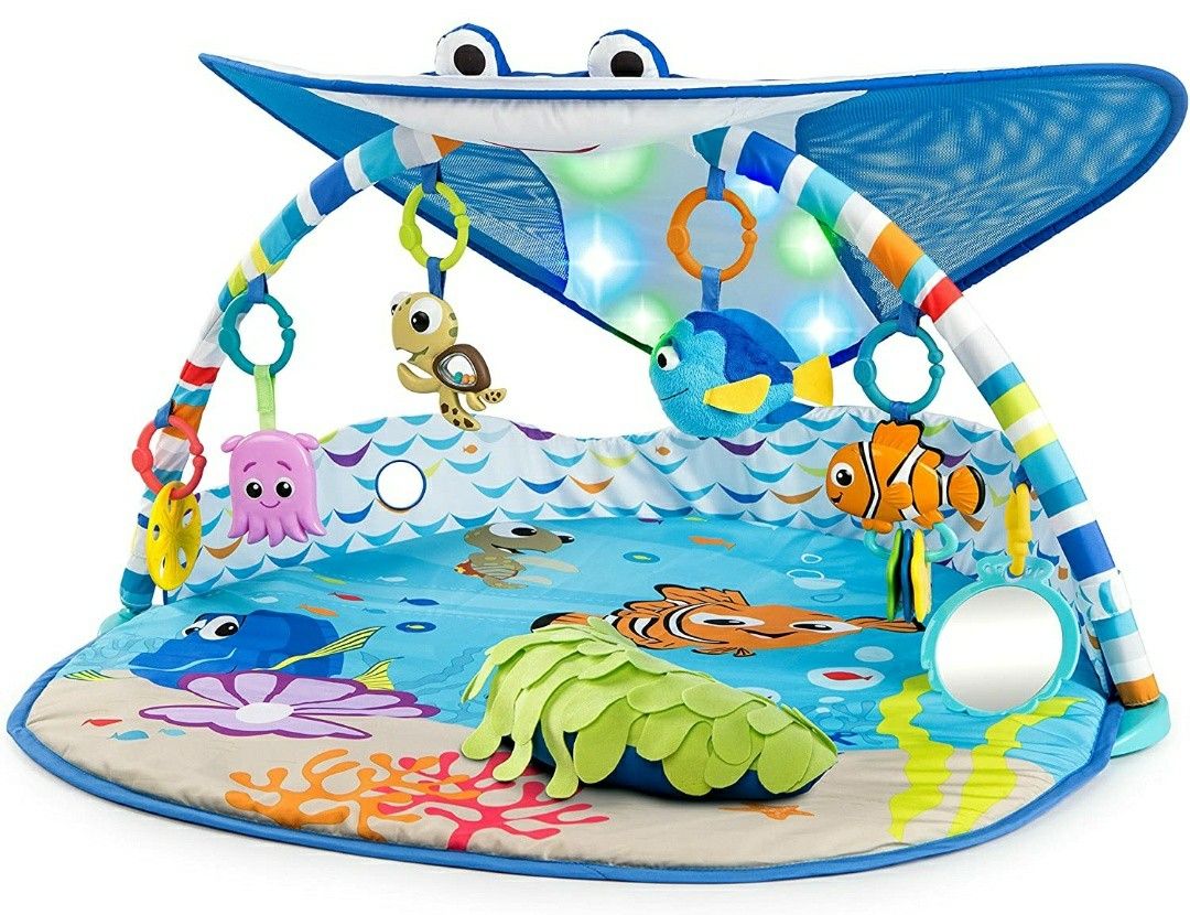Bright Starts Disney Baby Finding Nemo Mr. Ray Ocean Lights & Music Gym, Ages Newborn +