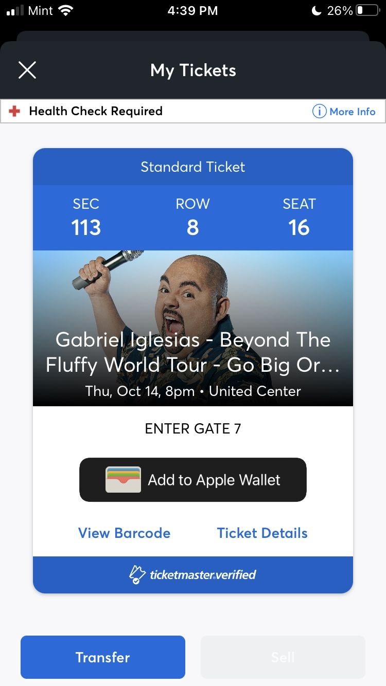 Gabriel Iglesias Ticket @ United Center