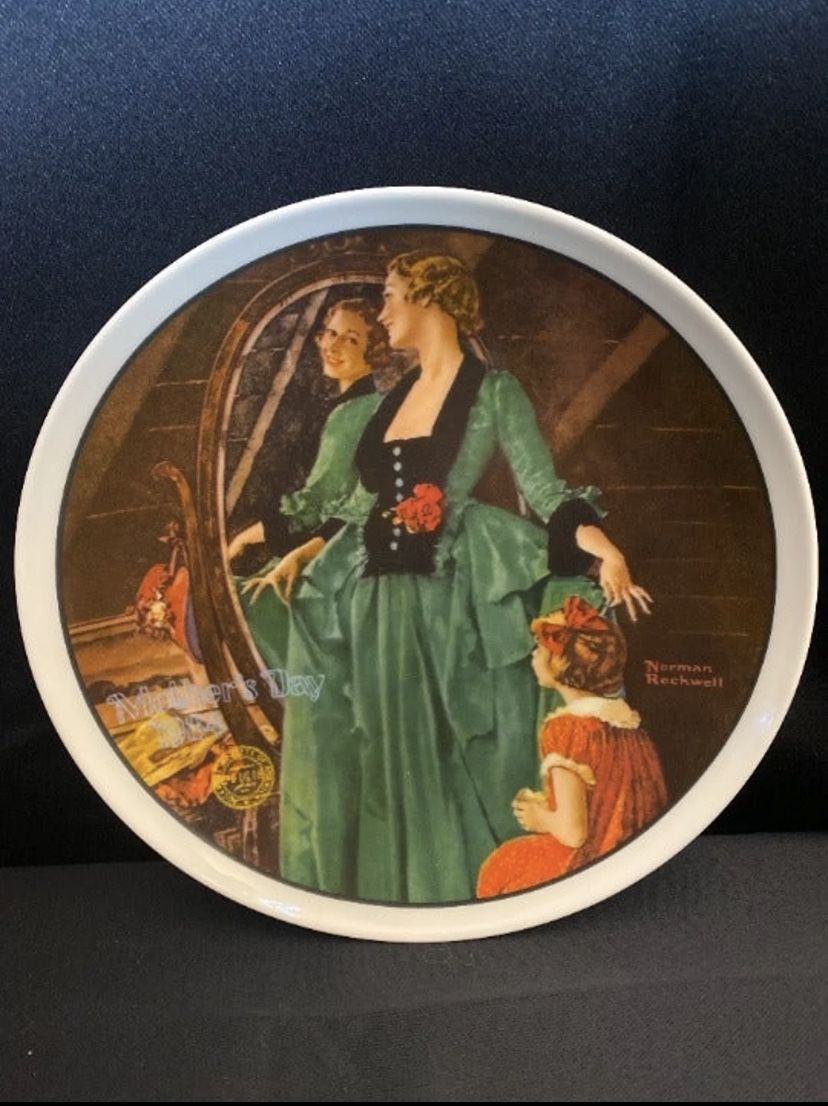 "1984 Grandma's Courting Dress" Mother's Day Series Norman Rockwell Plate