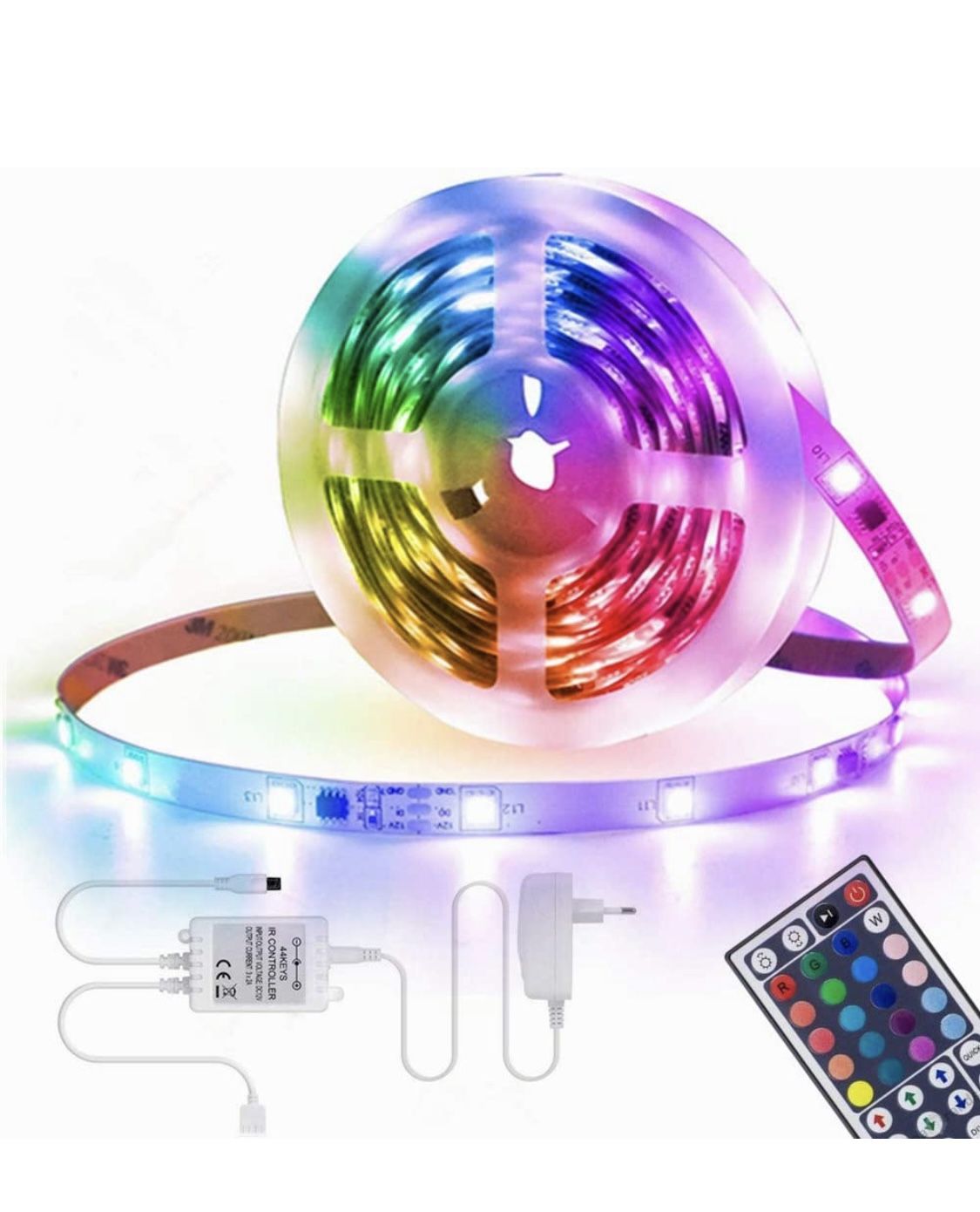16.4ft Led Light Strip,Led Color Changing Lights with Remote,Mood Lighting for Bedroom, Gaming Desk,Gaming Chair,Room Decoration SMD 5050 Strip Lights