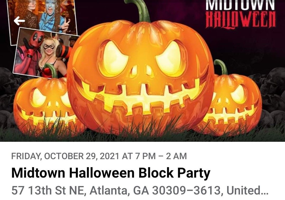 2 tickets to Midtown Halloween Block Party