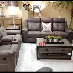 Jesolo Coffee And Dark Gray Reclining living Room Set. Sofa And Loveseat.. Delivery available Thumbnail