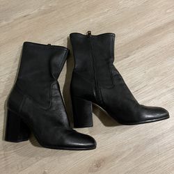 Coach Black Leather Ankle Boots Thumbnail
