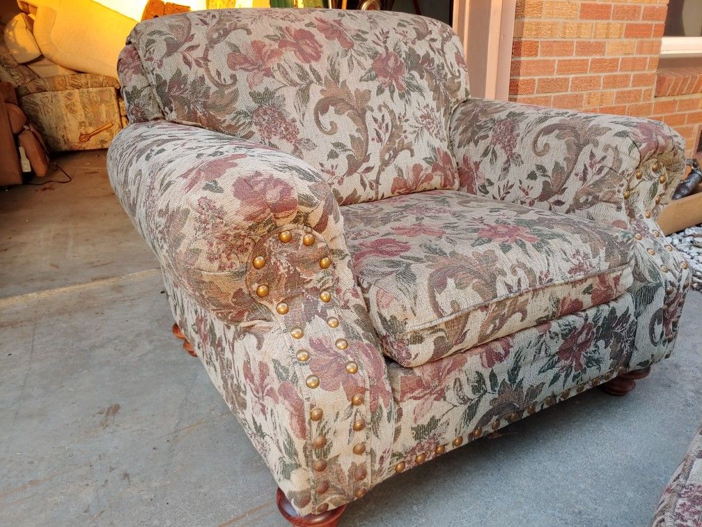 Nice comfortable chair and ottoman