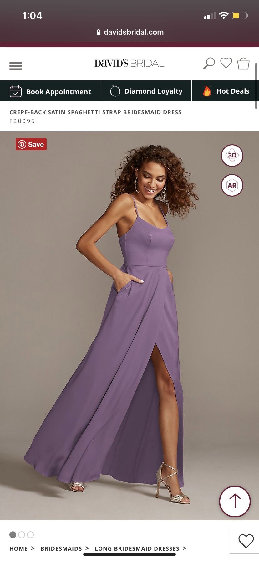 David Bridal Wisteria Bridesmaid Dress