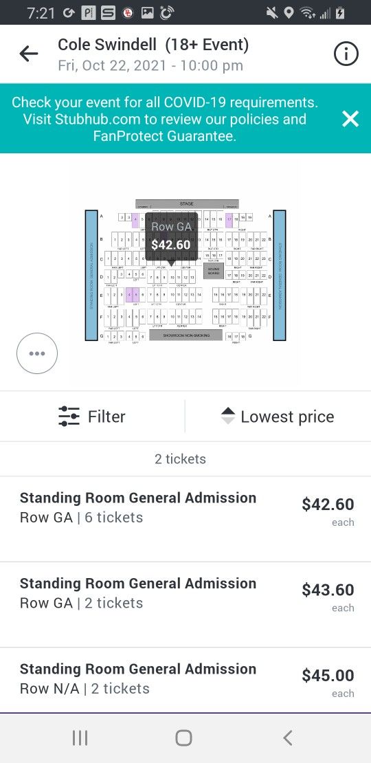 2 Tix Friday Night COLE SWINDELL AT BILLY BOBS NO FEES
