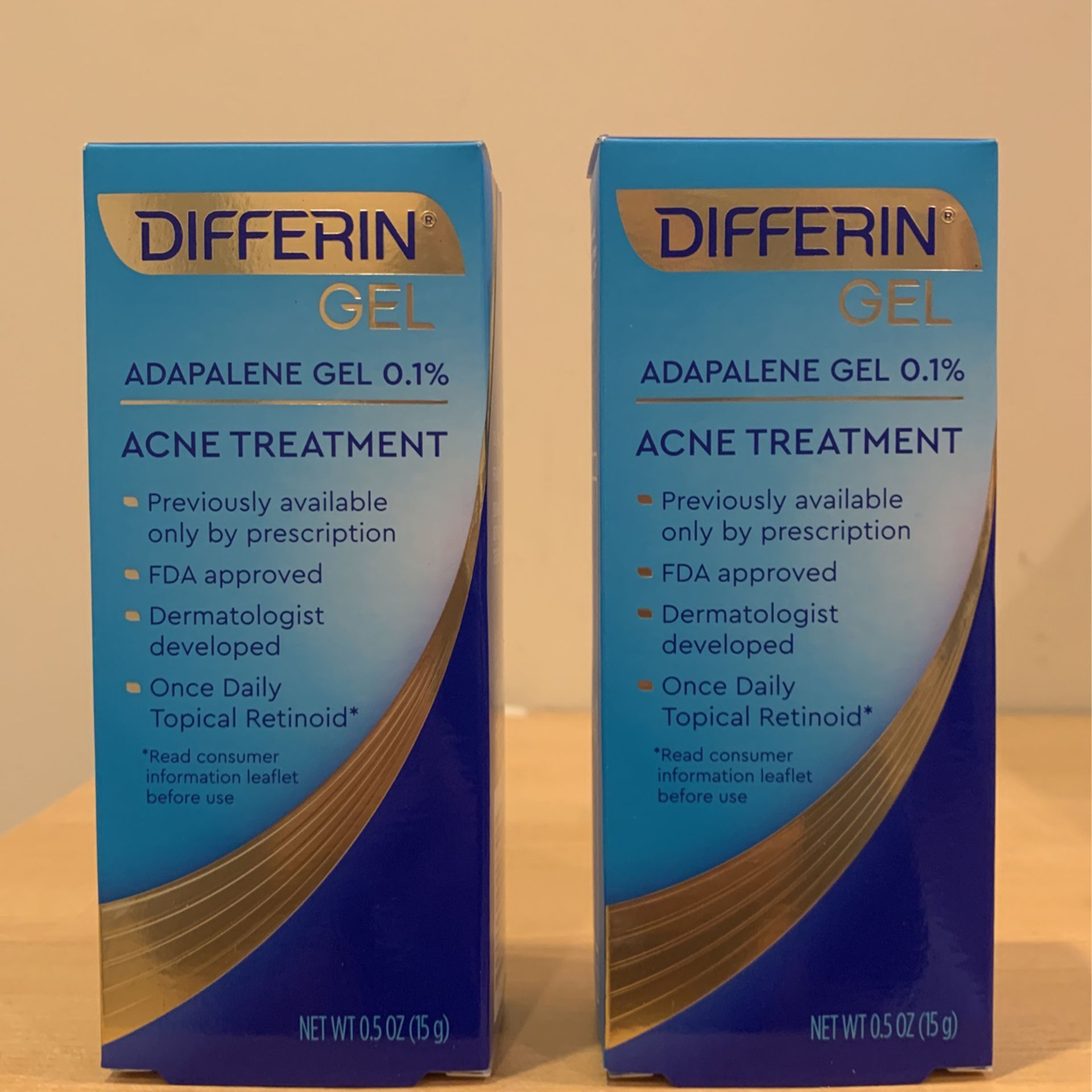 Differin acne gel 0.5 oz: $7 each 