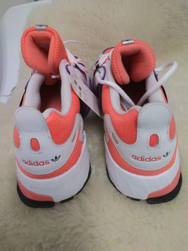 ADIDAS PEACH & WHITE & PURPLE SIZE 10