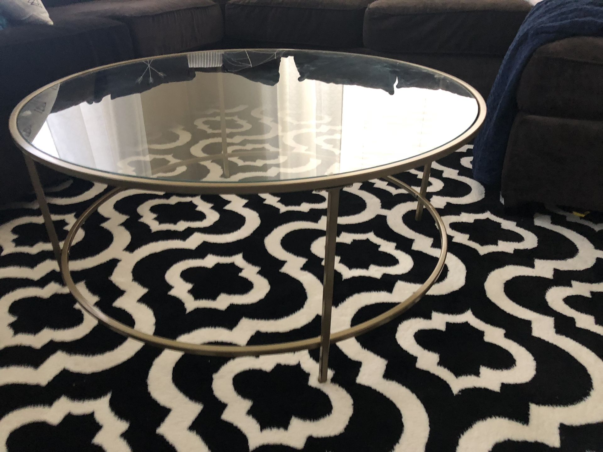 Gold glass Living room tables