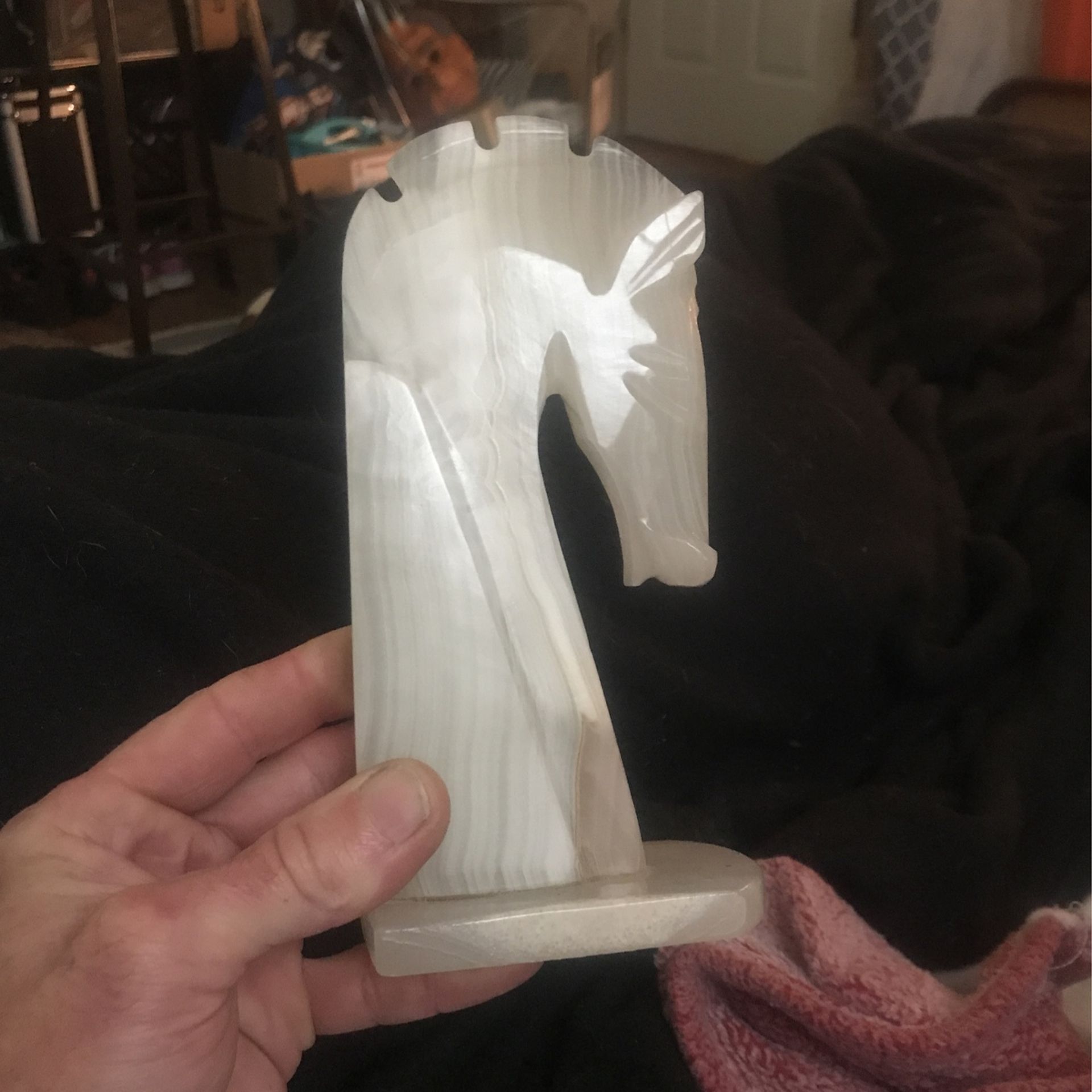 Mid 20th Century Antique Marble Horse Head Bookends. X2