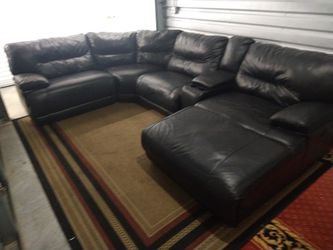 SOFA GENUINE 100% REAL LEATHER RECLINER ELECTRIC.. DELIVERY SERVICE AVAILABLE 🚚 Thumbnail