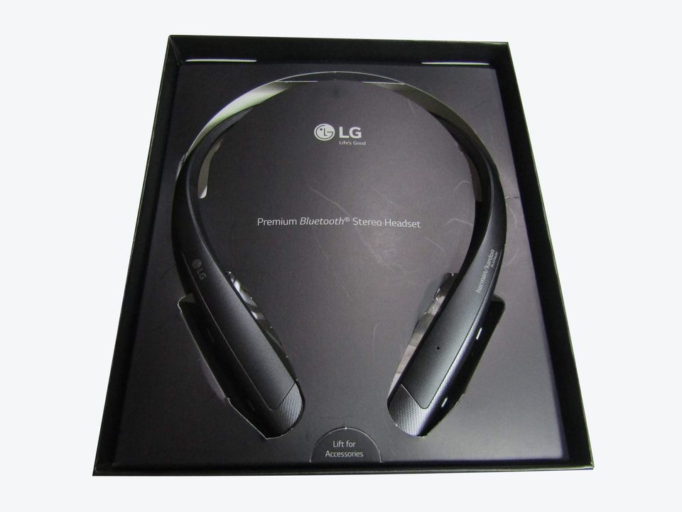 LG HBS-1125 Tone Platinum+ Bluetooth Wireless Stereo Headset With Fast Charge And Google Assistant Button, Black LN1