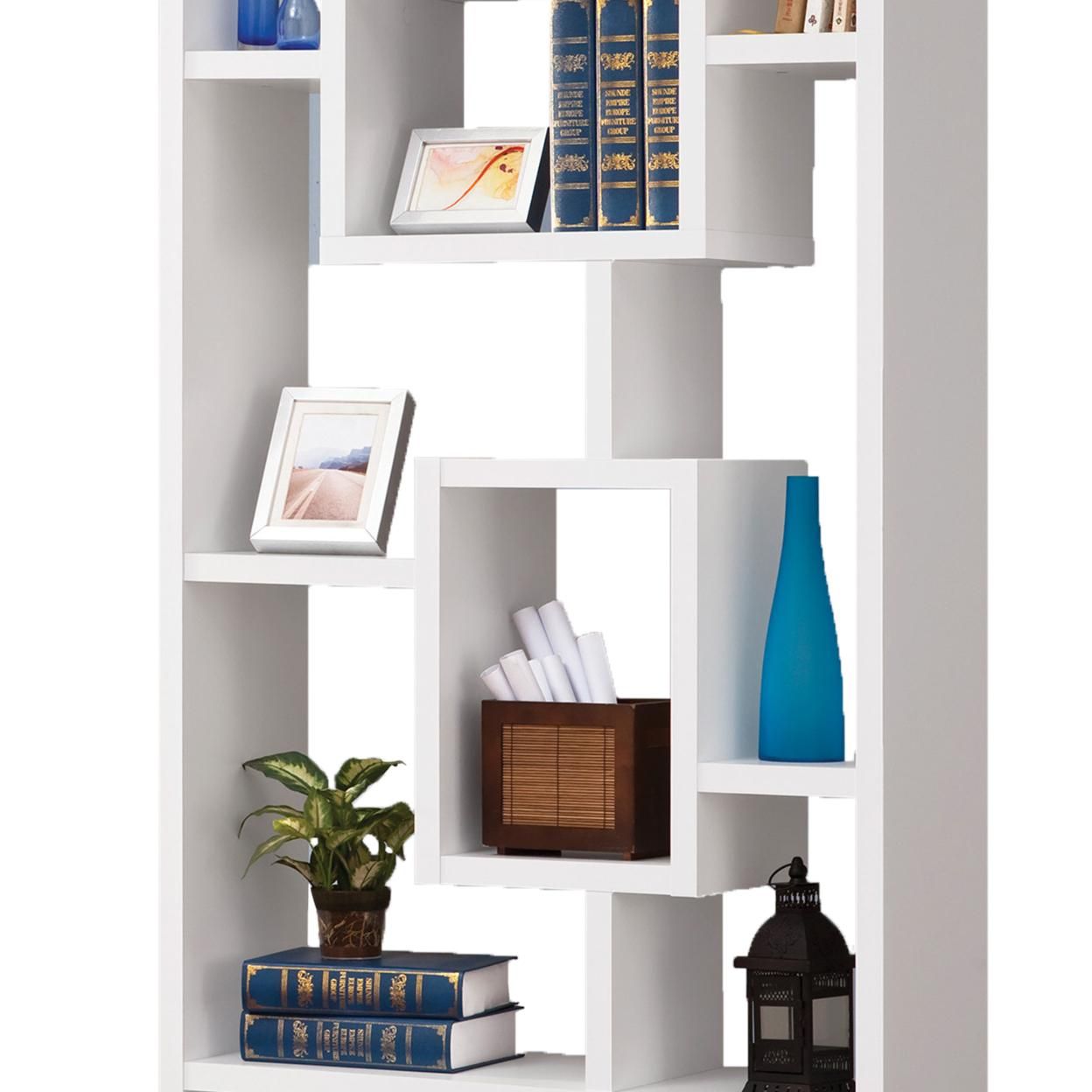 Fantastic Geometric Cubed Rectangular bookcase, White