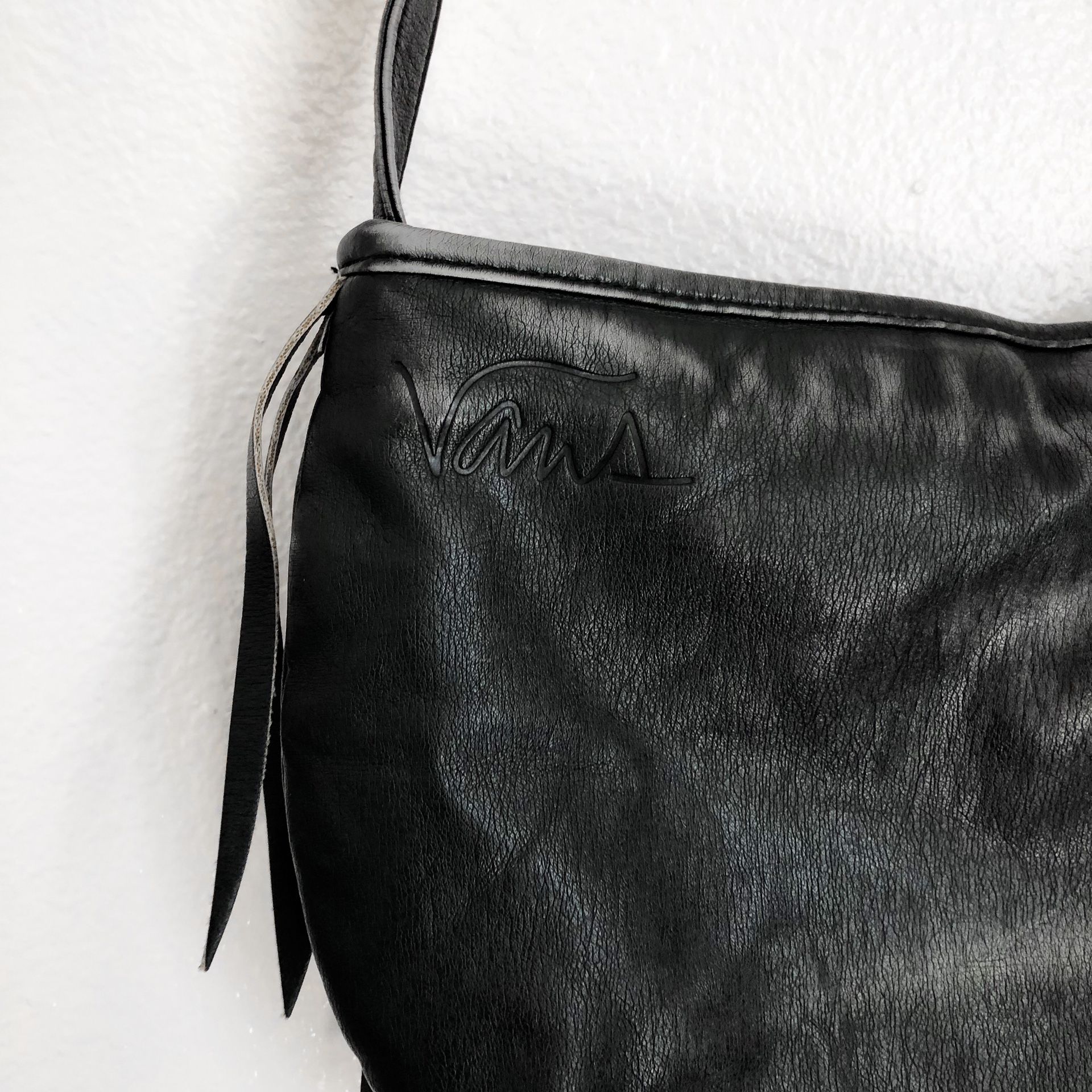 Black fringe Vans purse