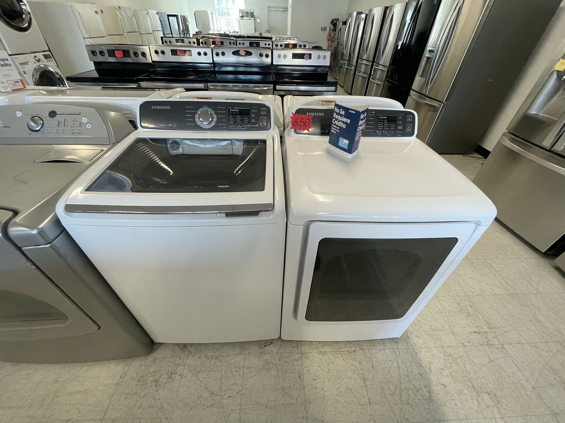 Samsung Tap Load Washer And Electric Dryer Set Used Good Condition With 90days Warranty 