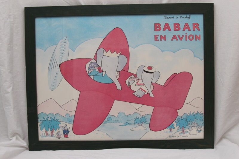 Babar en Avion 1989年 ブリュノフ アートポスター - コレクション