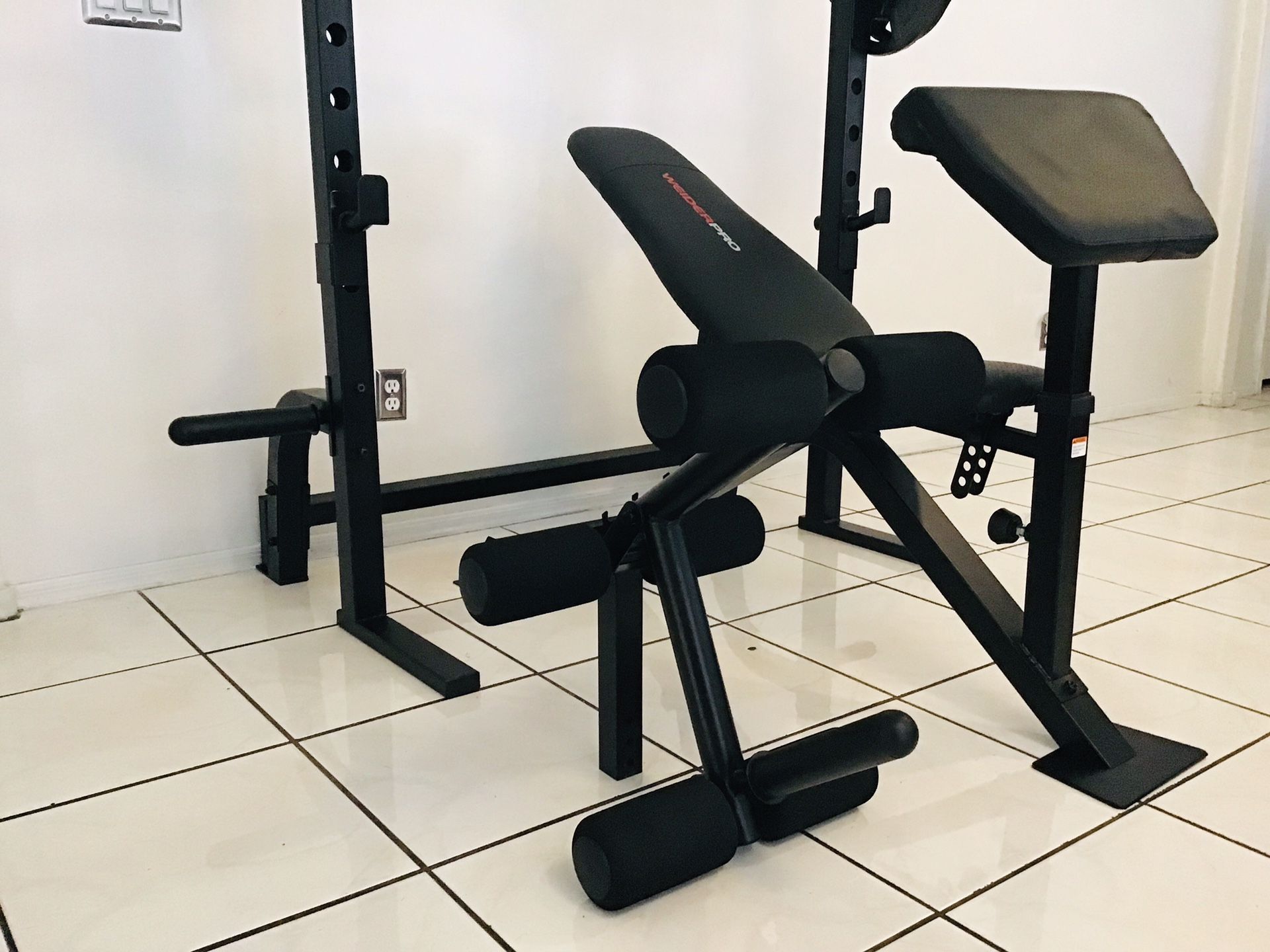 Brand New Weider Pro 395 Olympic Bench with Weight Plates, Bar and