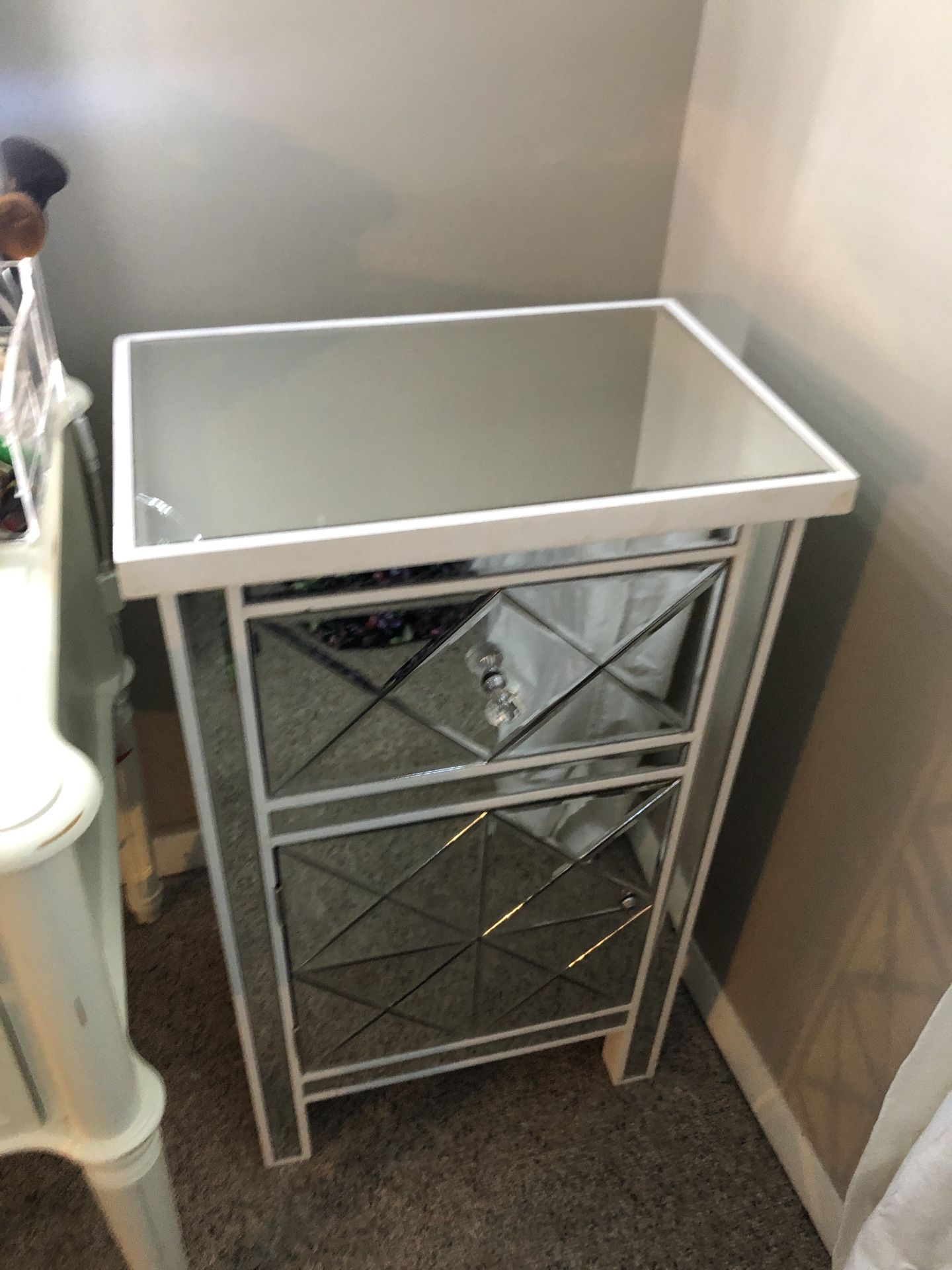 Glass Mirror Night Stand/makeup Table