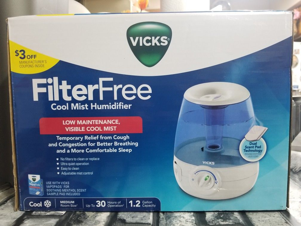 Vicks Filter Free Cool Mist Humidifier New