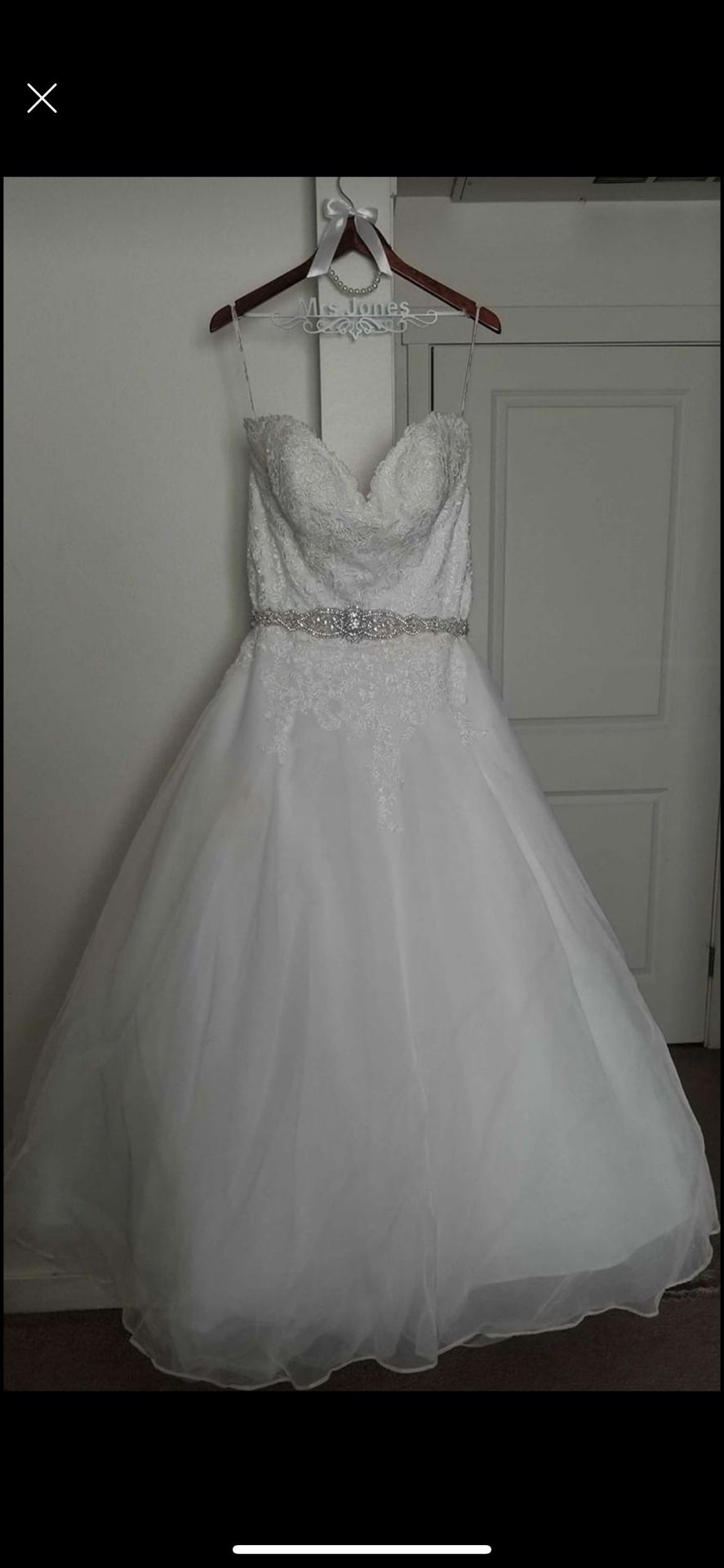 Used Rebecca Ingram corset back wedding dress size 20.
