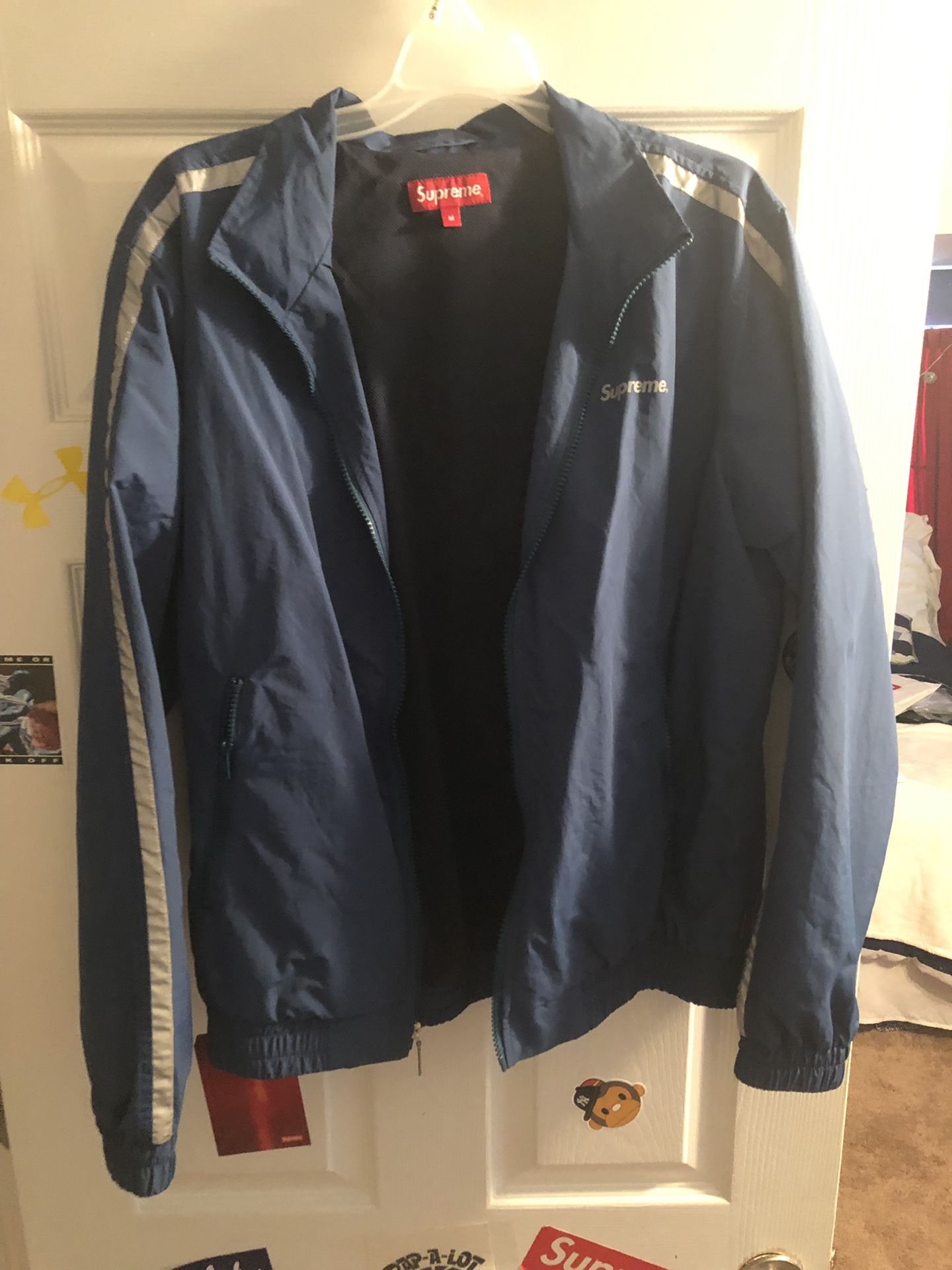 Supreme 3m Reflective Stripe Track Jacket Size M, bag included