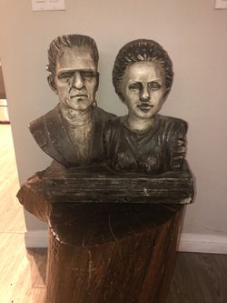 Large Frankenstein And Bride Sculpture  Thumbnail