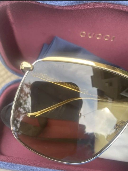 Gucci Women's Fashion GG0365S GG/0365/S 003 Gold Square Sunglasses 63mm