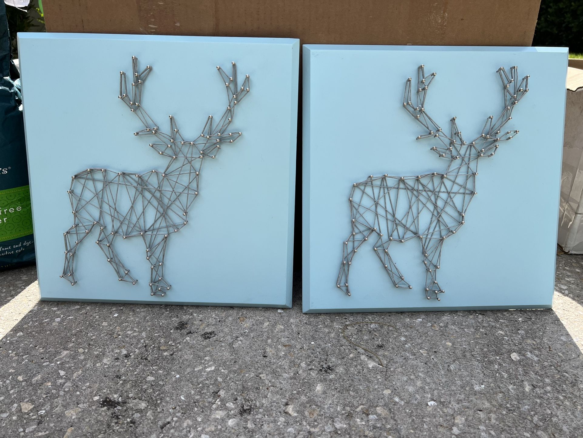 Deer Elk Christmas Wood Wall Art
