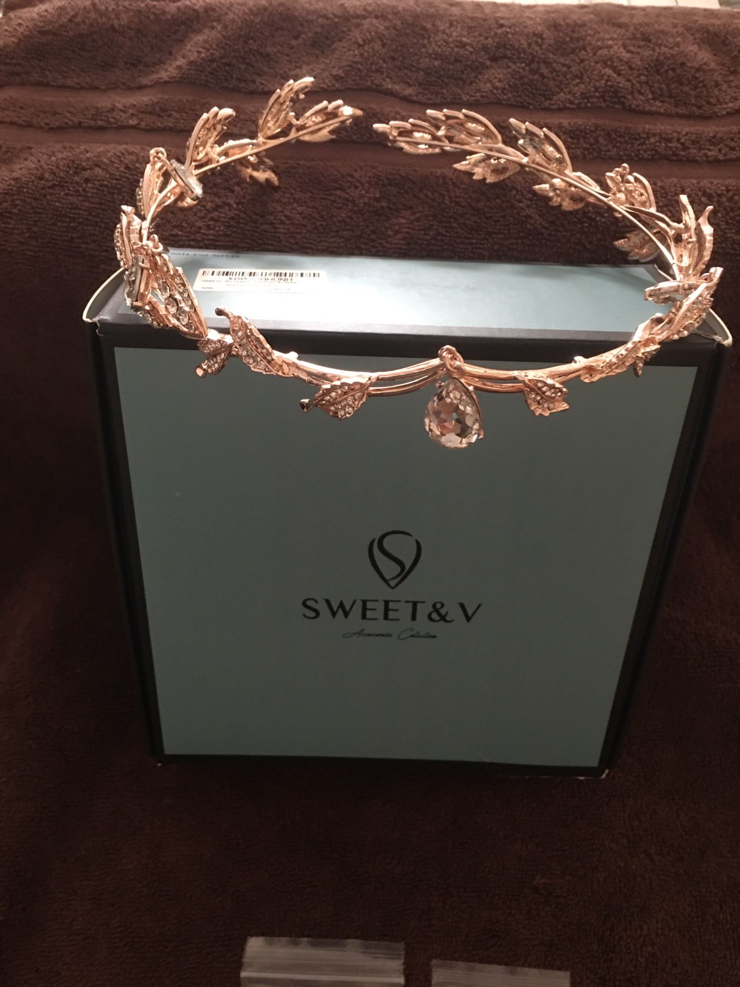 Rhinestone Leaf Wedding Tiara Headband