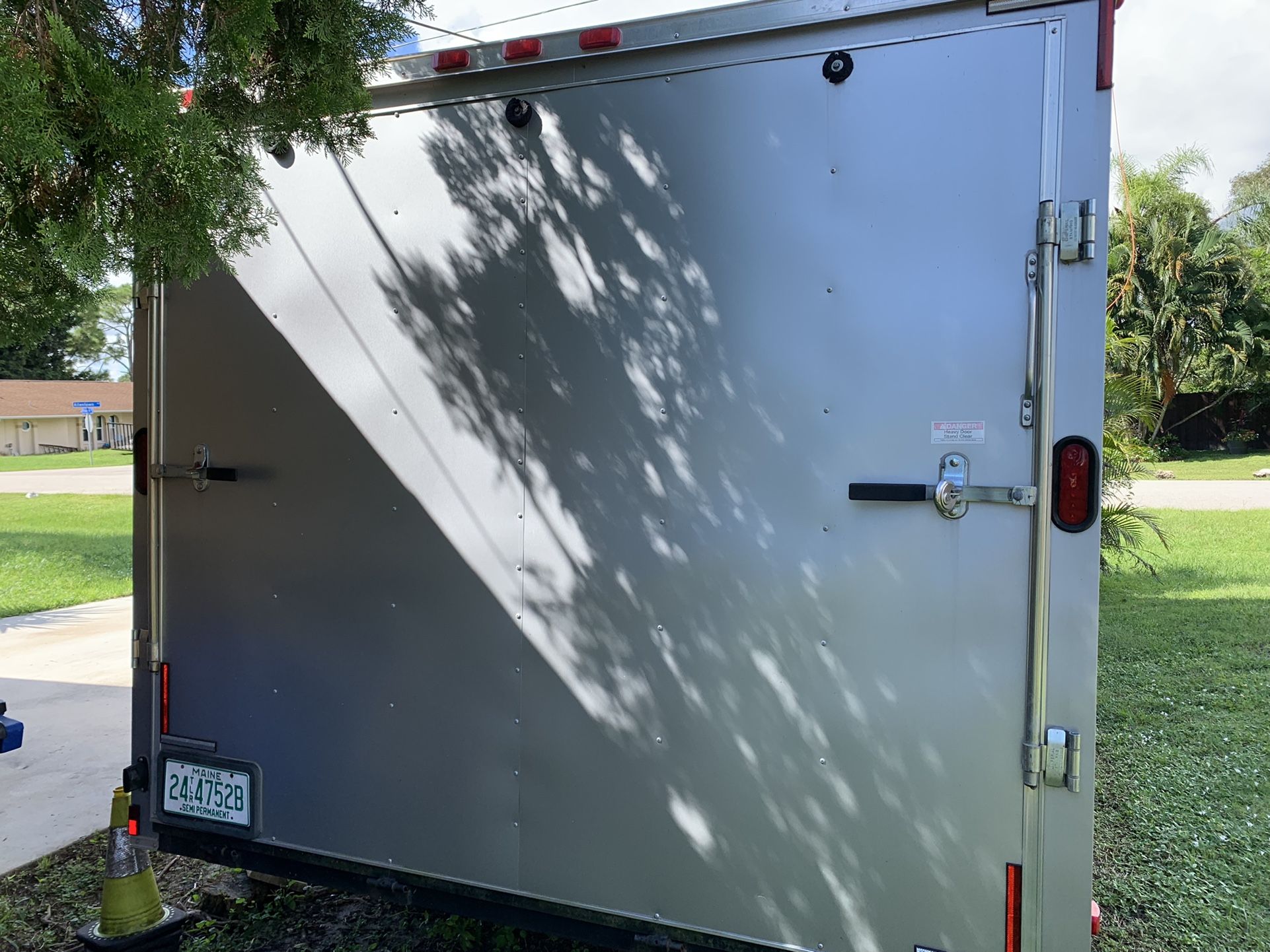 Enclosed trailer great for hauling cars motorcycles or precious cargo 8000 or best offer comes with upgraded tires and rims as well as two otheo other