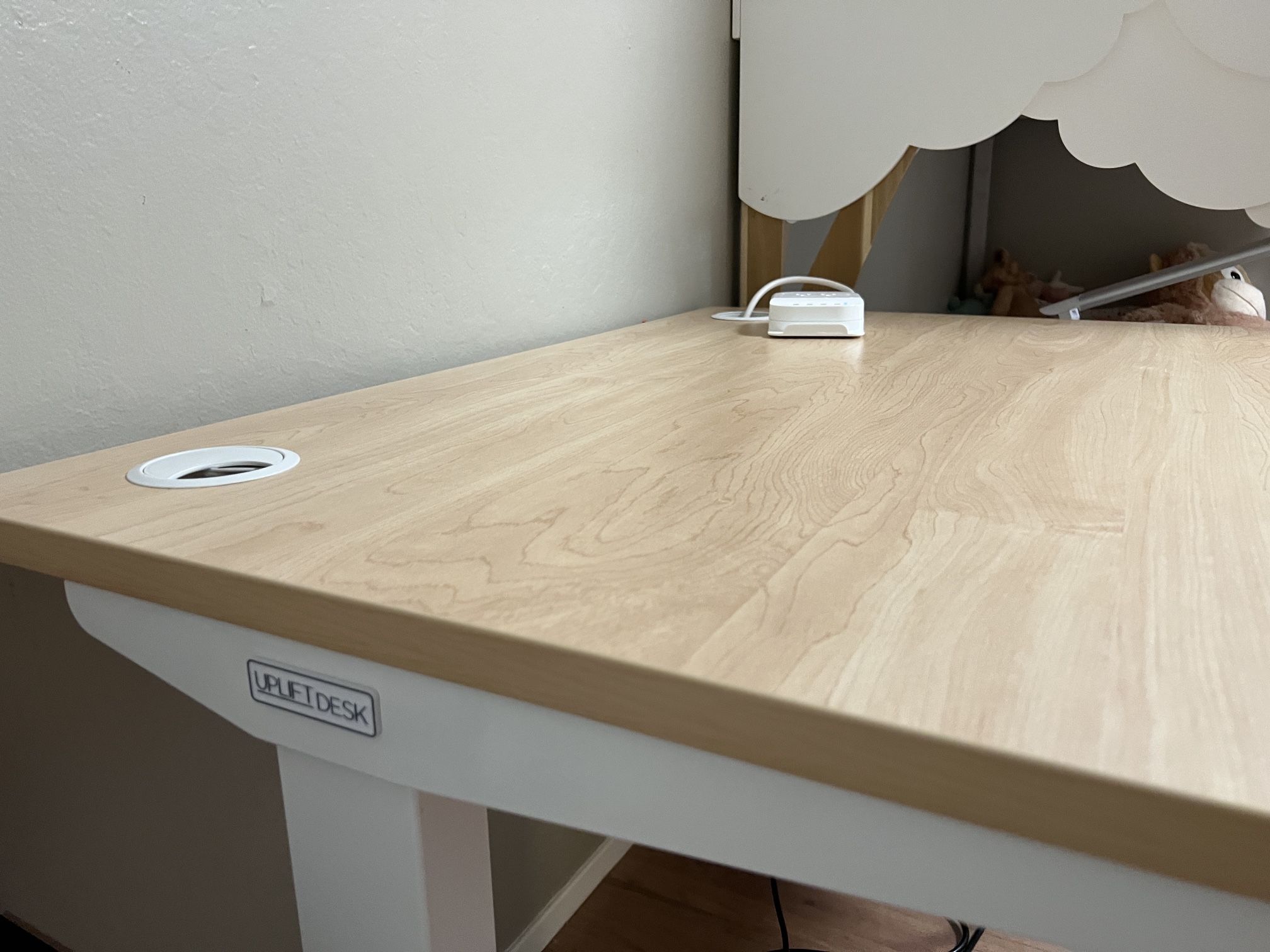 Uplift Standing Desk Rubberwood White 42” Width x30” Deep