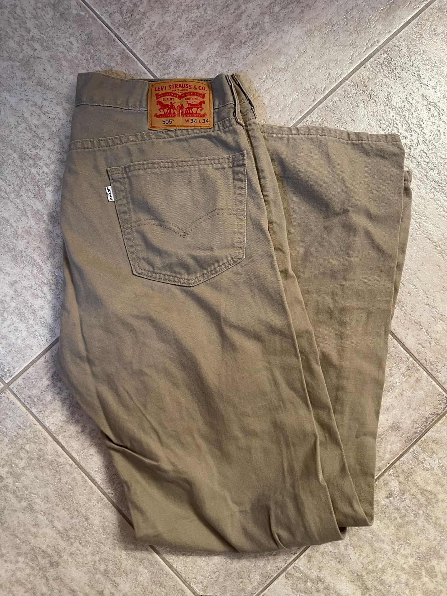 Mens 505 Tan Levi’s Size 34x34