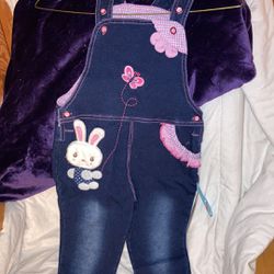 New Bunny bib overalls size 3 to 4 toddler Thumbnail