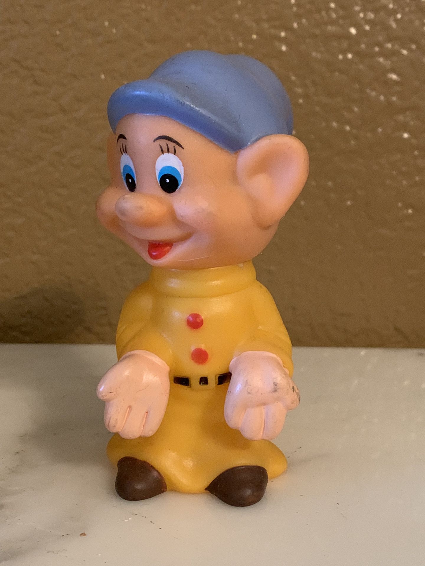 Vintage Squeaky Toy Snow White Seven Dwarfs Semi-Posable Walt Disney Productions 
