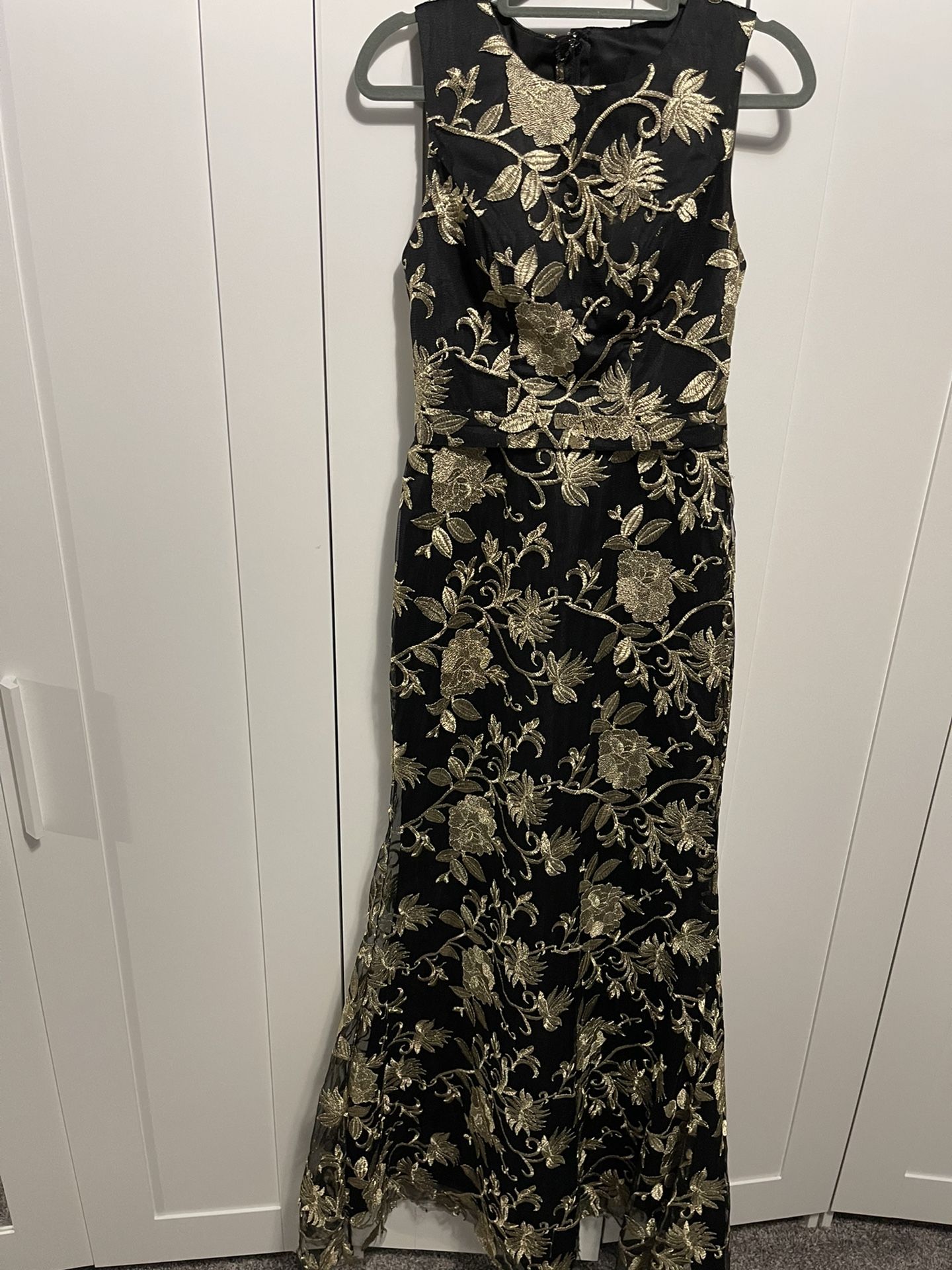 Occasion Dress With Gold Embroidery