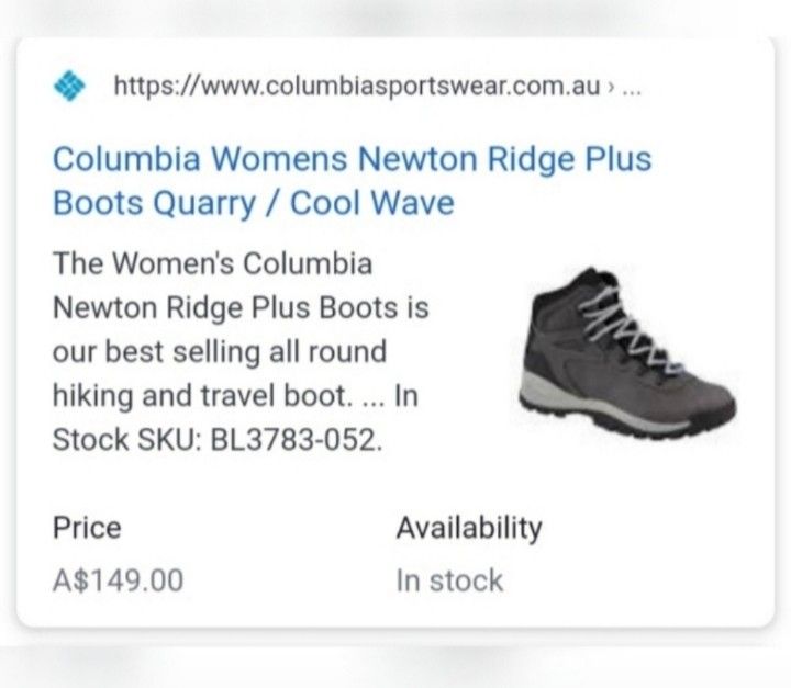 Womans Columbia Newton Ridge Plus Women's hiking boots *Never Worn*