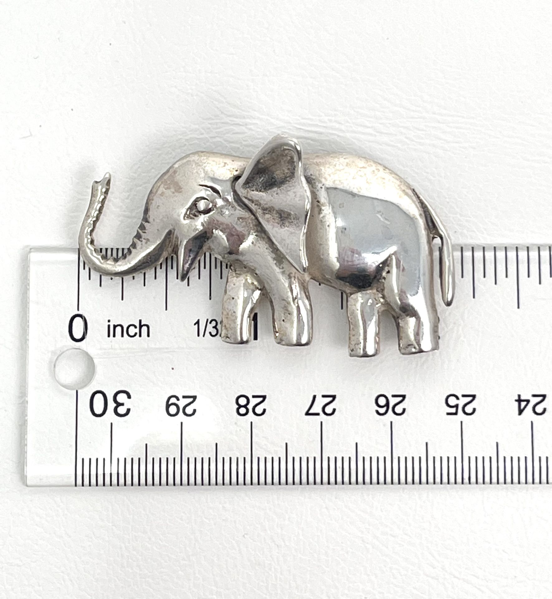 Vintage Sterling  Silver Baby Elephant Brooch