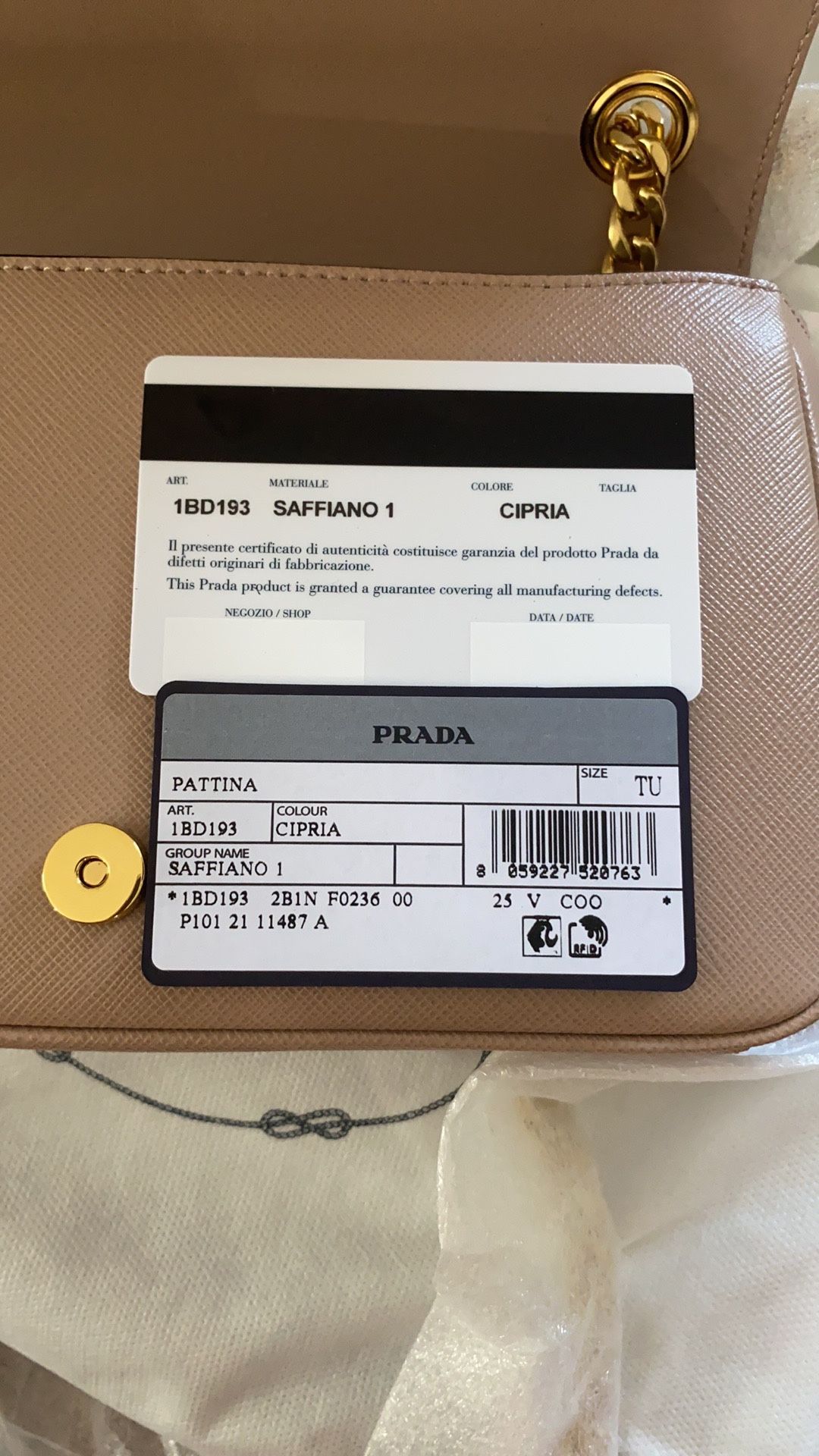 Prada Pattina Saffiano 1 Crossbody Bag