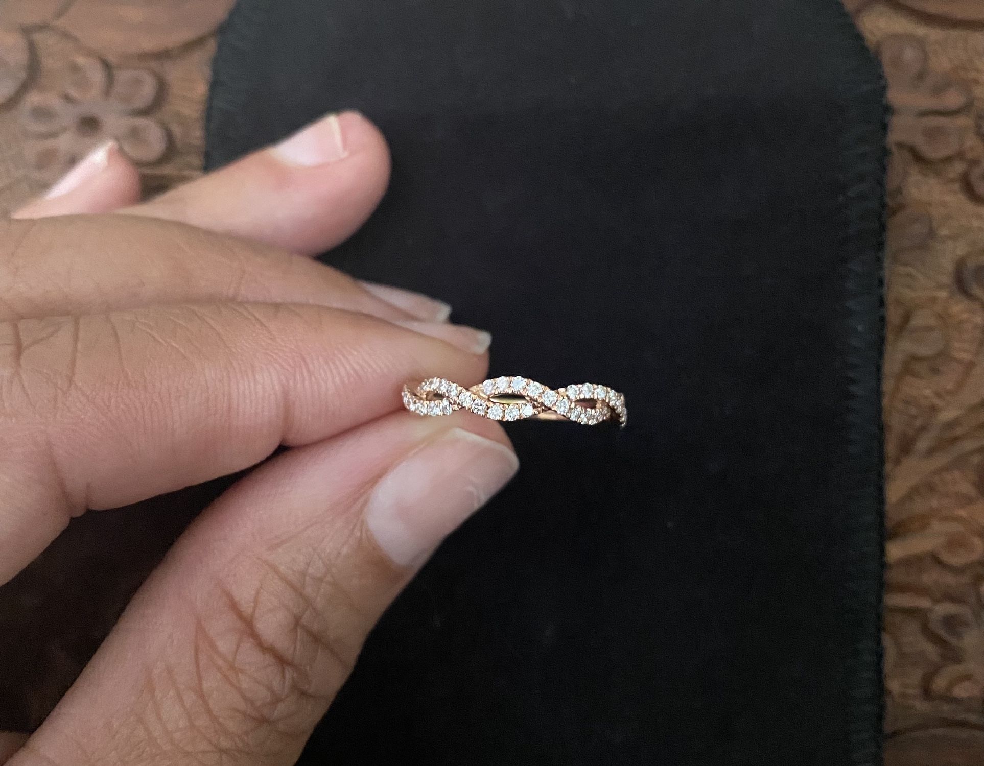 14k Rose Gold Diamond Wedding Band
