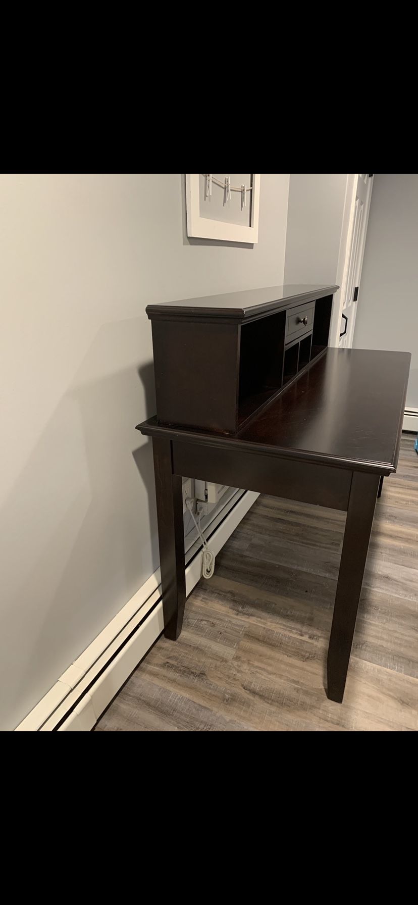 Cherry Wood Desk With Leather Chairs