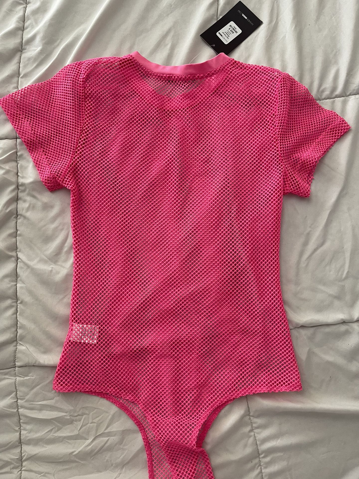Pink Fishnet Bodysuit