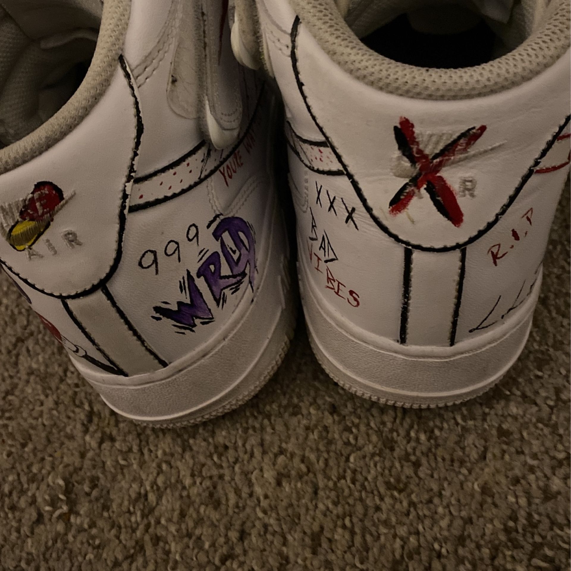Juice Wrld And XxxTentaction Custom AirForce 1s
