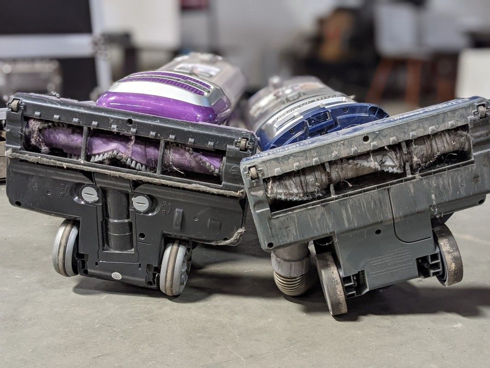 2 Used Shark NV581 (Purple) & NV360 (Blue) Rotator Powered Lift Vacuum Cleaners