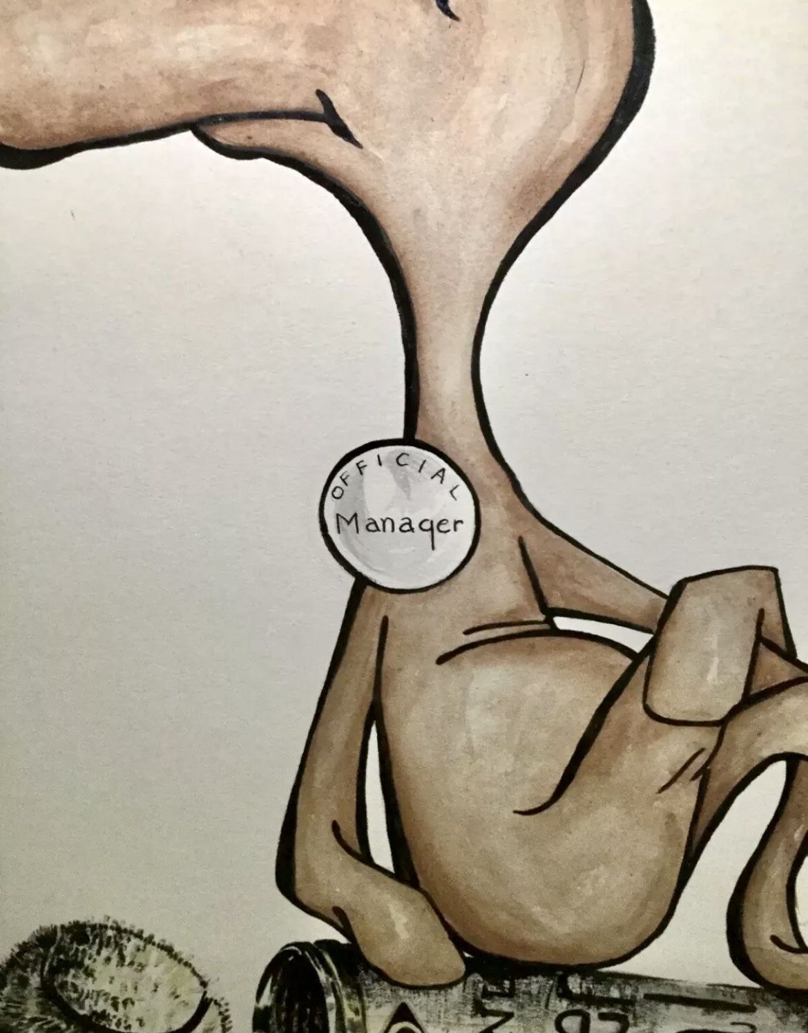 Vintage RARE Original Painting Official Manager