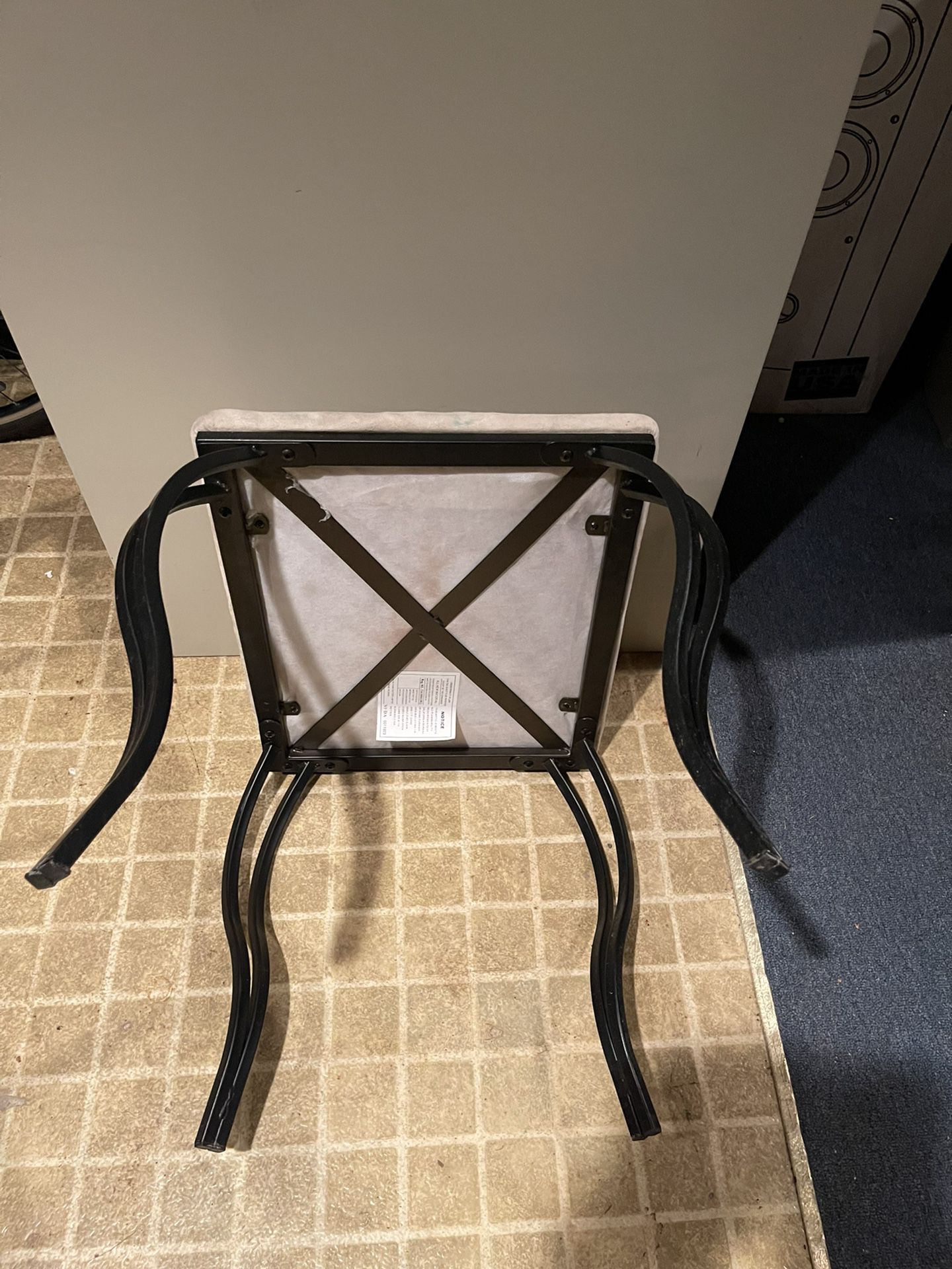 Metal Stool With Cloth Top