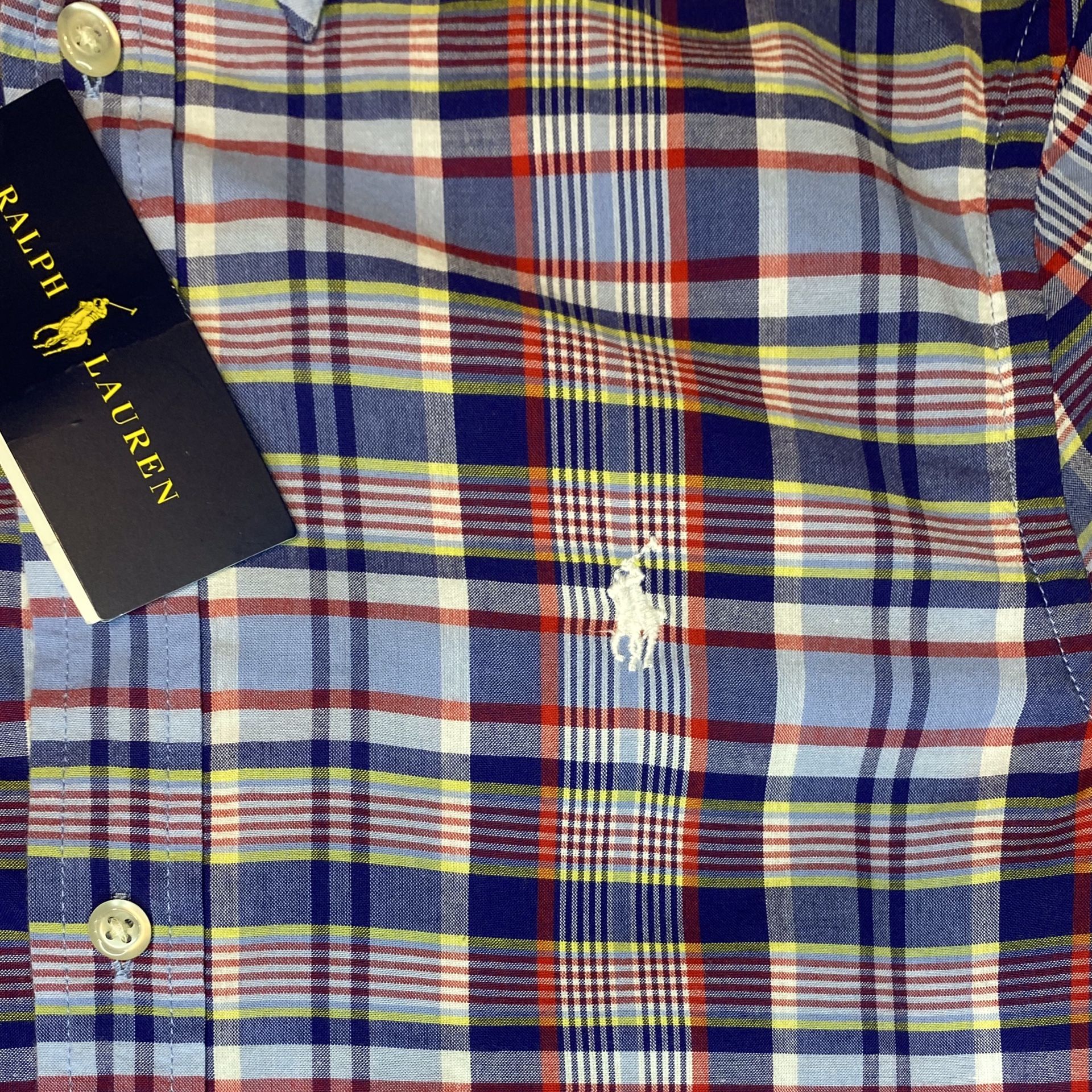 Polo Oxford Shirt Blue Plaid