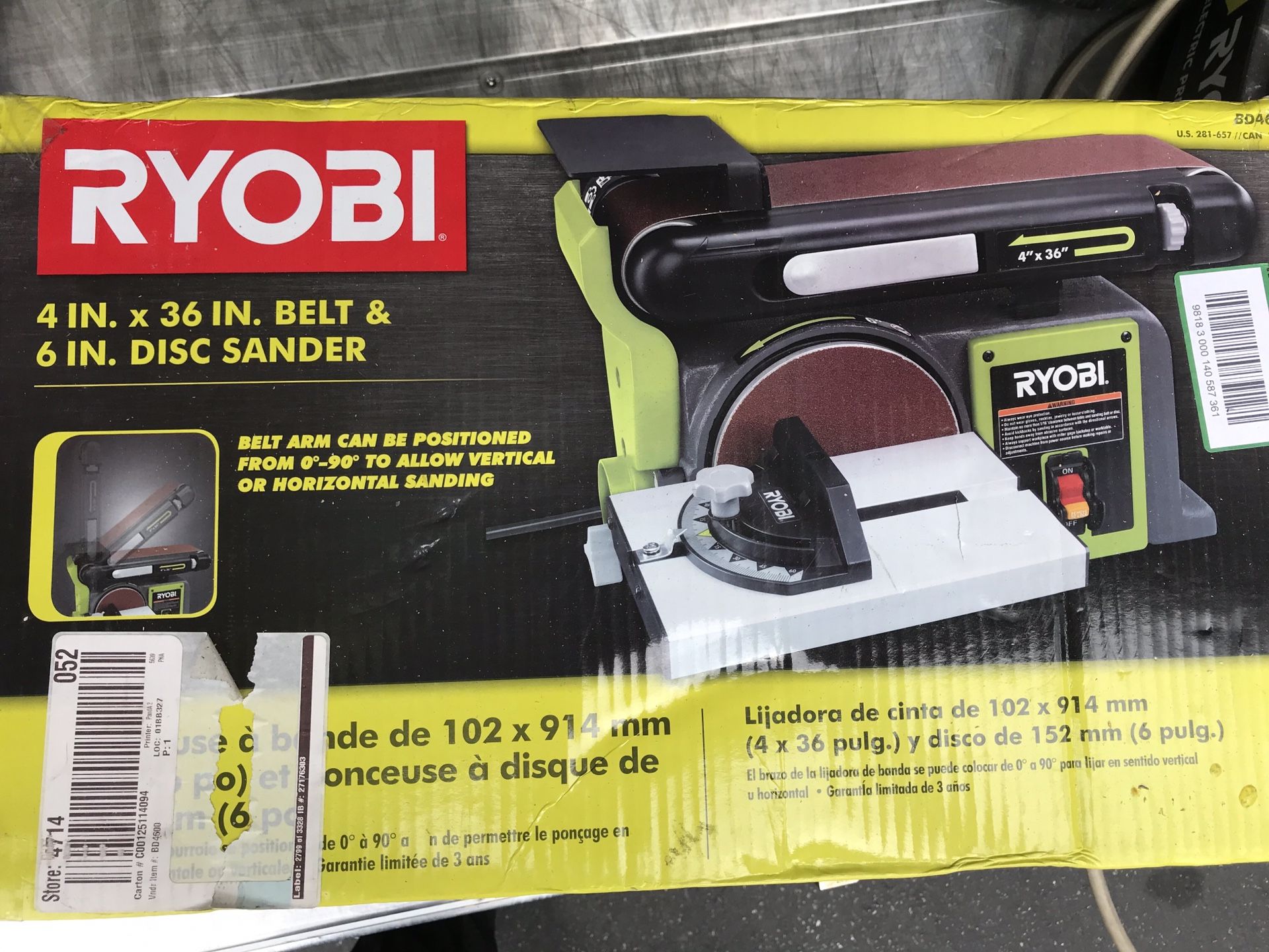 Ryobi miter saw, table saw etc