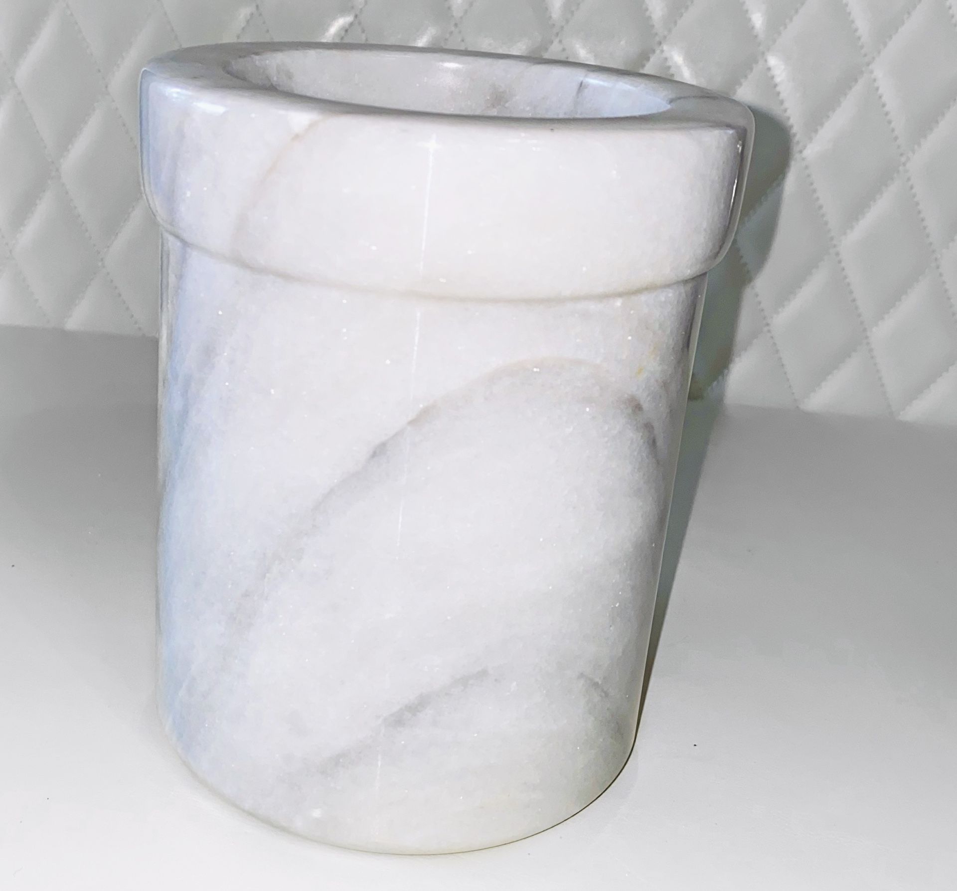 Vintage White Gray Marble Vessel