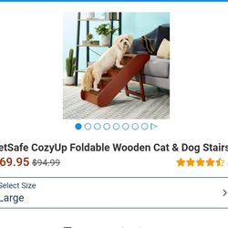 PetSafe CozyUp Foldable Wooden Cat & Dog Stairs Thumbnail